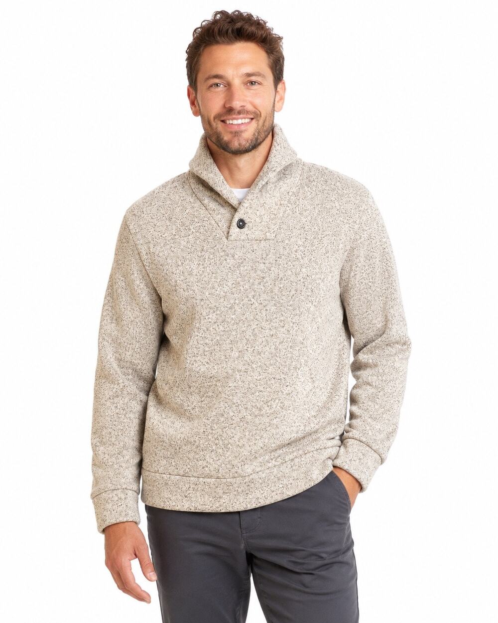 H2H Men’s Heathered Shawl Collar Pullover Sweater XL NWT